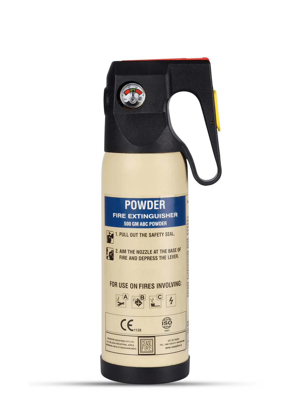 Ceasefire ABC Powder MAP 90 Based Fire Extinguisher (500 GMS)- 4 Colors - Image 3