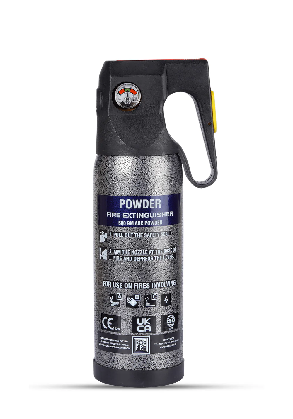 Ceasefire ABC Powder MAP 90 Based Fire Extinguisher (500 GMS)- 4 Colors - Image 4